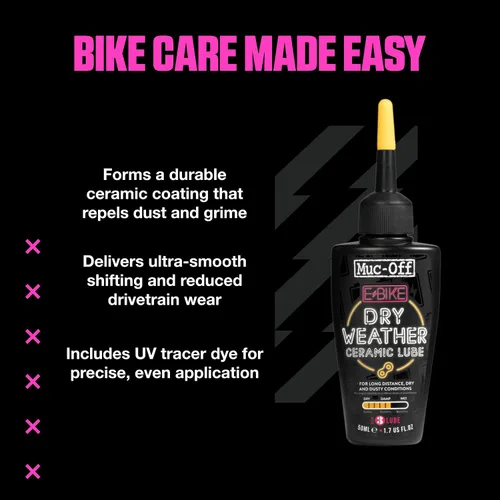 Vista 7 de Muc-Off eBike - Lubricante de cadena seca, 1.7 onzas líquidas, lubricante para bicicleta, aceite de cadena de bicicleta, cera de cadena