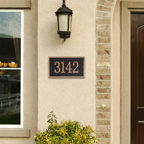 Vista 3 de Placa de dirección hecha a mano, número de letrero personalizado para casa
