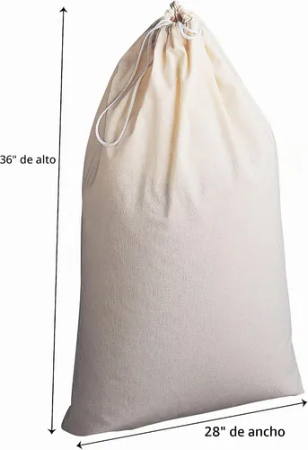 Vista 2 de Bolsa para ropa sucia de algodón natural extra grande, de Household Essentials