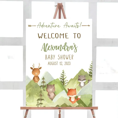 Vista 25 de Letrero de bienvenida para baby shower, personalizable, tema Berry Sweet, varios tamaños