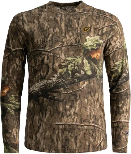 Vista 6 de SCENTBLOCKER Scent Blocker Camisa de manga larga ligera de algodón fusionado, ropa de caza camuflada Mossy Oak Bottomland Original