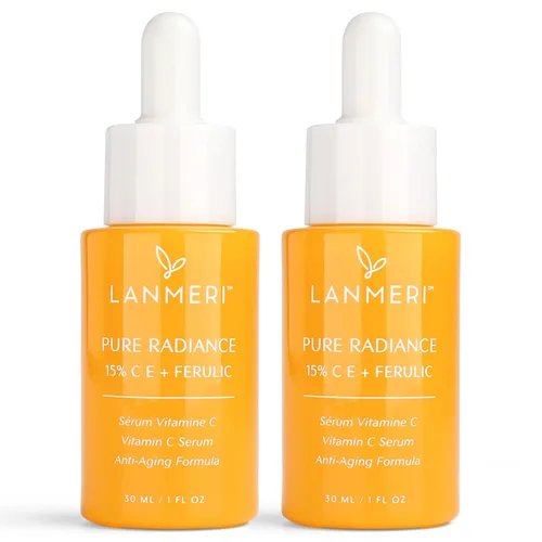 Vista 11 de Lanmeri Ceuticals 15% vitamina C + E + suero ferúlico: fórmula avanzada de defensa antioxidante con 1% de vitamina E y 0.5% ácido ferúlico, suero