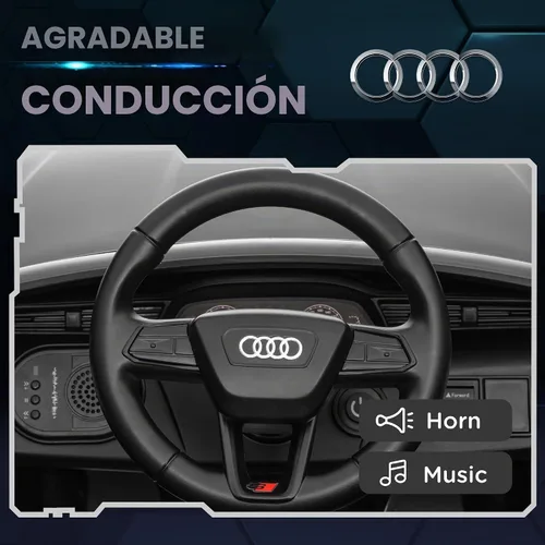 Vista 5 de Qaba Audi Q8 e-tron Sportback Licensed 12V Kids Ride on Car Music Gray Gris