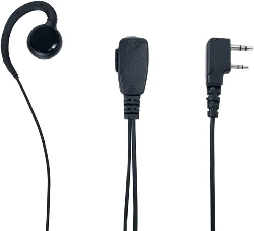 Vista 3 de Auriculares giratorios en forma de C MIC PTT compatibles con Baofeng UV-5R BF-888S BF-F8HP UV-82 UV-82HP Kenwood Walkie Talkies Radio bidireccional