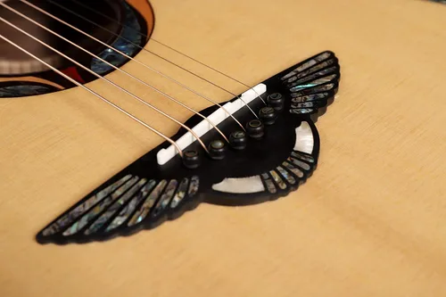 Vista 5 de Guitarra acústica tipo GA de madera maciza de 41 pulgadas, CHWOCHI C-70, guitarra trasera de koa y arce, natural