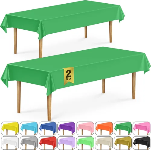 Vista 27 de DecorRack 2 Manteles rectangulares de plástico libres de BPA, 54 x 108 pulgadas, mantel de mesa para comedor, mantel rectangular para fiestas