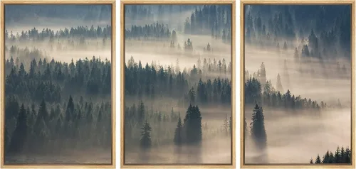 Vista 101 de wall26 Lienzo enmarcado para pared, juego de arte de noche estrellada sobre montañas, cielo nocturno tranquilo, naturaleza, desierto, fotografía