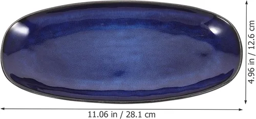 Vista 4 de Cabilock Platos de cerámica para sushi, platos de cerámica para sushi, estilo japonés, ovalados, platos de porcelana para servir charcutería