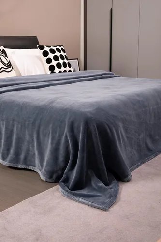 Vista 7 de Mellowdy Manta de franela extra gruesa y mullida (gris oscuro, 60x80) - Manta cálida de tamaño individual de 500GSM para invierno, otoño Suave