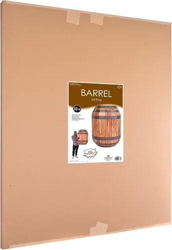 Vista 5 de Beistle Cartón corrugado de 33 x 22.75 pulgadas, barril de madera tridimensional para decoración de fiesta temática de granja