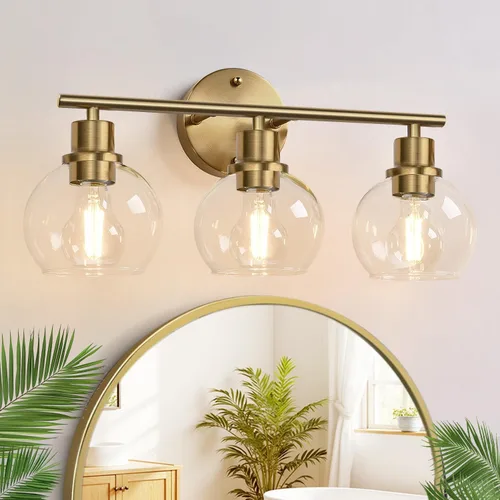 Vista 13 de Indoi Juego de 2 apliques de pared negros mate, lámparas de tocador de vidrio transparente con base E26, luces de pared reversibles arriba o abajo
