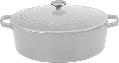 Vista 33 de Cuisinart Freidora de pollo de hierro fundido de 12 pulgadas con tapa, capacidad de 4.5 cuartos de galón, interior esmaltado de porcelana, apta