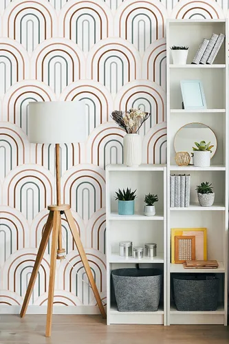 Vista 7 de CiCiwind Papel Tapiz Adhesivo Removible Bohemio Papel de Contacto Arcoíris Lindo Removible Autoadhesivo Ecológico Vintage para Dormitorio Baño