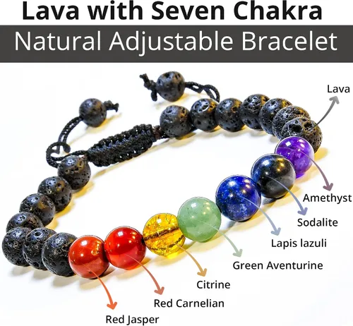 Vista 169 de Adjustable Crystal Bracelet – Gemstone Bead Bracelet with Adjustable Macrame String – Chic Gemstone Bracelet for Men and Women – 8mm Round Healing