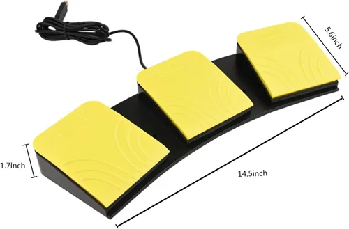 Vista 8 de Pedal de pie USB para juegos de PC, interruptor de pie de control óptico, teclado de mouse de mapa de computadora, tecla de combinación de teclas