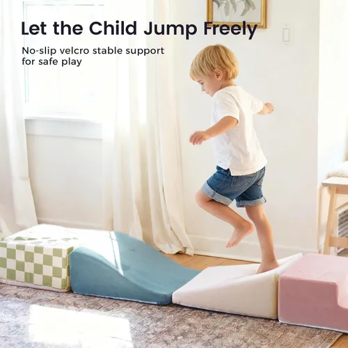 Vista 3 de Tiny Land - Juego de 6 bloques de espuma suave para escalar para niños pequeños, bloques de espuma para bebés, juguetes de escalada para parque