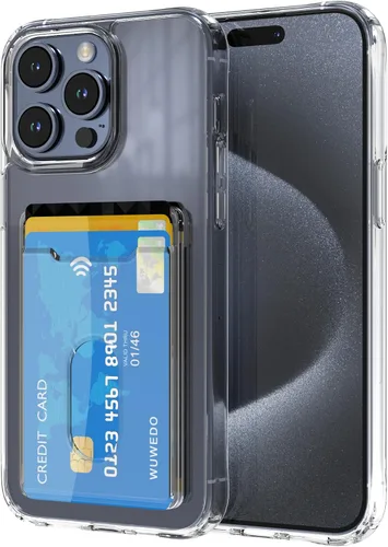 Vista 29 de 【Actualización】 Funda tipo cartera transparente para iPhone 13, antiamarilleo, delgada, parachoques de TPU + funda trasera de policarbonato con 2
