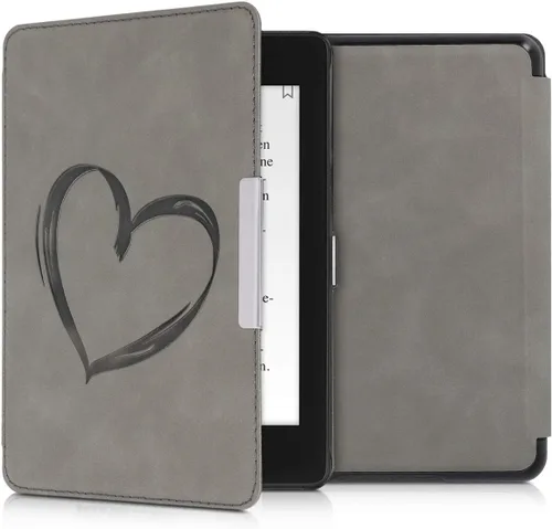 Vista 9 de kwmobile Funda compatible con Amazon Kindle Paperwhite (10.Gen - 2018) - Funda para lector electrónico - Esquema de viaje rosa polvoriento