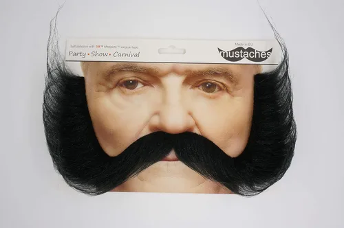 Vista 5 de Mustaches Hillbilly - Bigote y patillas falsas autoadhesivas, novedad, pelo facial falso, accesorio de disfraz para adultos, color negro brillante