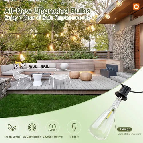 Vista 8 de addlon Luces de cadena solares de 78 (72 + 6) pies, impermeables, luces de patio alimentadas por energía solar con control remoto y puerto USB, 3