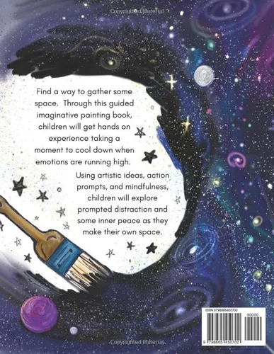 Vista 2 de Let's Make Some Space Social Emotional Interactive book about calming down for kids with imaginative painting and mindfulness prompts