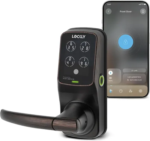 Vista 10 de Lockly Secure Pro Wi-Fi - Cerradura inteligente para puerta con entrada sin llave y teclado digital PIN Genie®, cerradura de puerta delantera