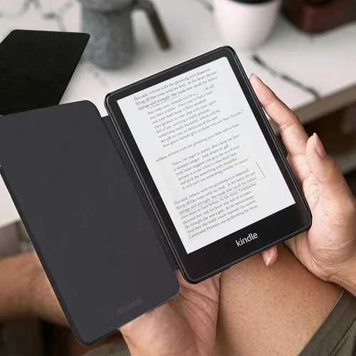 Vista 7 de Miimall for All-New Kindle Case 11th Gen, 2022, Lightweight Premium PU Leather Bumper, Anti-Fingerprint Magnetic Auto Wake/Sleep Shockproof Case