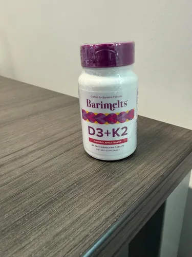 Vista 8 de BariMelts Vitamina D3 y K2, 90 tabletas, sabor natural a manzana
