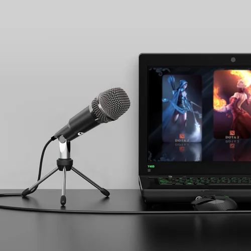 Vista 6 de Fifine Micrófono USB, Plug & Play Home Studio – Micrófono de condensador USB para Skype, grabaciones para YouTube, Google Voice, juegos de Búsqueda