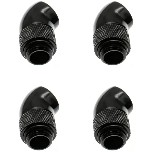 Vista 2 de Conector extensor de 45°, conector de codo de latón macho a hembra G1/4 pulgadas para sistema de refrigeración por agua de computadora