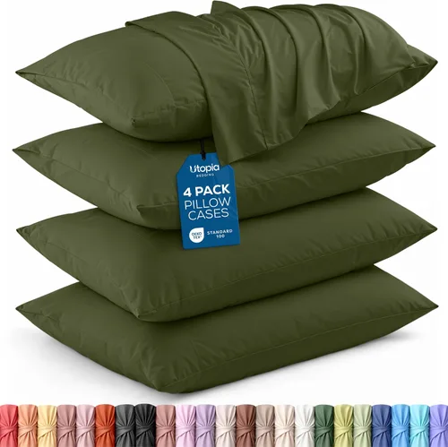 Vista 72 de Utopia Bedding - Juego de 2 fundas de almohada tamaño estándar, con cierre de sobre, tela de microfibra cepillada suave, resistentes al encogimiento