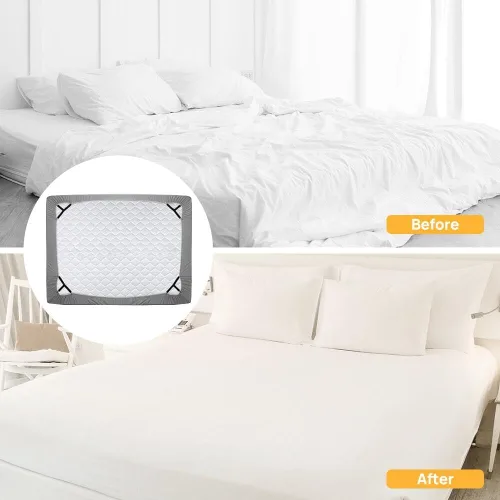 Vista 4 de FGY Correas de sábanas ajustables con clips de metal para ropa de cama de mantel
