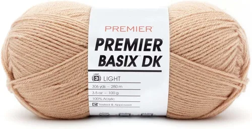 Vista 20 de Premier Yarns Basix DK - Hilo de peso, hecho de acrílico, hilo ideal para ganchillo y tejido, lavable a máquina, rubor, 3.5 onzas, 306 yardas