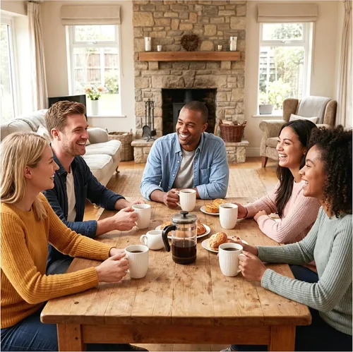 Vista 7 de Juego de tazas de café de cerámica blanca de 6 a 14 onzas con asa para café con leche, té caliente, capuchino, moca, cacao, microondas