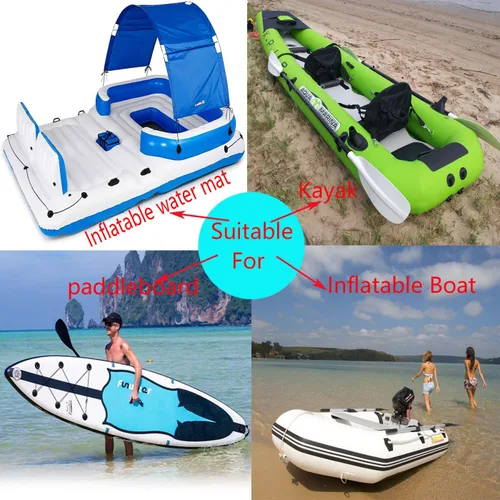Vista 6 de JuneKooler - 8 piezas de anillos en D de acero inoxidable para barco inflable, parche de anillo en D de sup, parche de anillo D para kayak, parche