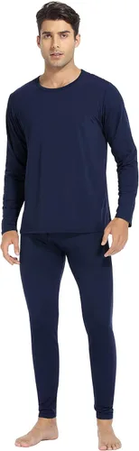 Vista 5 de URATOT Conjunto de 2 ropa interior térmica para hombre, con forro polar, ropa interior térmica suave, largo Johns parte superior inferior