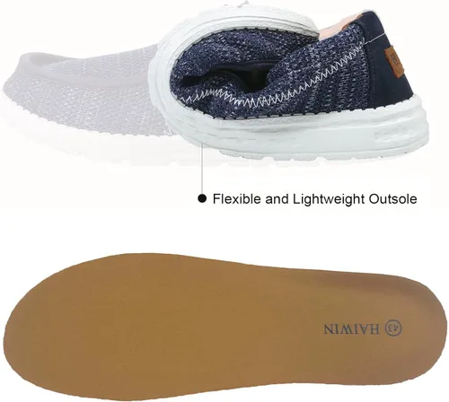 Vista 5 de Haiwin Men's Casual Slip-on Loafers Walking Shoes with Arch Support Comfortable and Lightweight Boat Shoes for Plantar Fasciitis