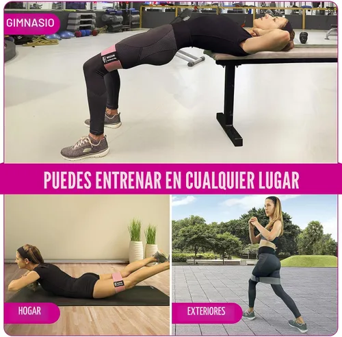 Vista 8 de Bandas de resistencia para entrenar con guía de bandas de entrenamiento. 4 bandas de entrenamiento para mujeres y hombres, bandas elásticas de tela