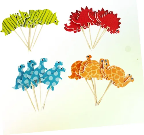 Vista 6 de 96pcs Dinosaur Cake Toppers and Birthday Cake Inserts for ’ Party Decorations