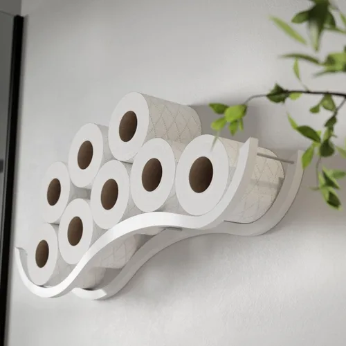 Vista 10 de EWARTWOODS Soporte de madera para papel higiénico para papel higiénico (negro)