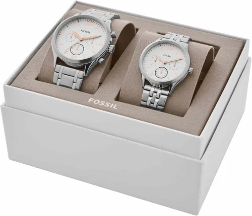 Vista 5 de Juego de regalo de reloj multifunción de acero inoxidable para él y ella Fenmore, Moderno