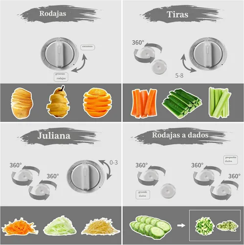Vista 5 de Cortador de mandolina seguro mejorado para cocina, picador de alimentos vegetales ajustable, cebolla, papas fritas, ensalada de verduras juliana +