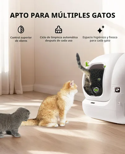 Vista 6 de PETKIT PuraMax 2 - Arenero automático para gatos con autolimpieza, control por aplicación con sensores de seguridad, sin olores y anti-fugas. El