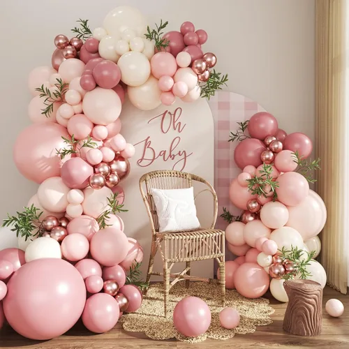 Vista 16 de Kit de arco de globos verde salvia azul pastel, 124 piezas de globos macarón amarillo blanco verde para decoraciones de cumpleaños de ganso, género
