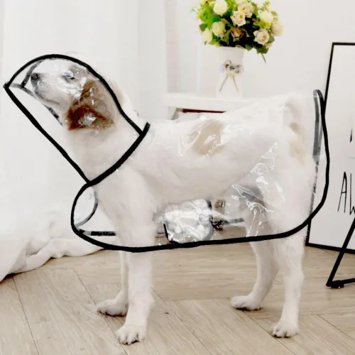Vista 2 de Chubasquero para Mascotas, Chubasquero Transparente Impermeable para Perros Pequeños, Ropa de Lluvia para Perros y Gatos Pequeños (XS, Negro)