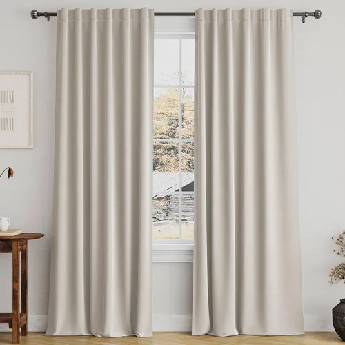 Vista 18 de Turquoize Cortinas Opacas con Aislamiento Térmico Paneles de Tratamiento de Ventanas con Bolsillo para Barra Paneles de Ventana para Ventanas