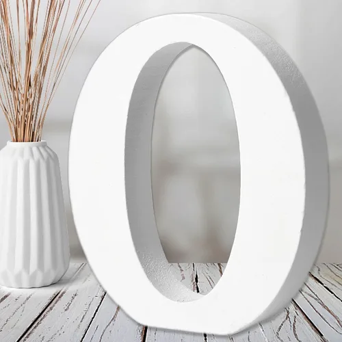 Vista 32 de AOCEAN Letras de madera blanca de 6 pulgadas, letras de madera sin terminar para decoración de pared, letras de pie, rebanadas, decoración