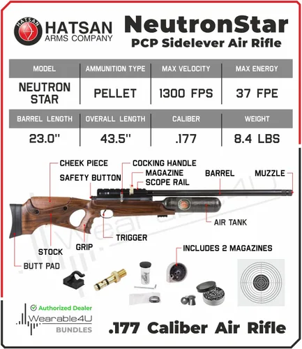 Vista 3 de Rifle de aire Hatsan NeutronStar PCP con paquete incluido