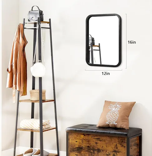 Vista 7 de AOAOPQ Dack - Espejo de pared marrón para baño, entrada, sala de estar, pasillo, decoración de dormitorio, espejo de marco pequeño