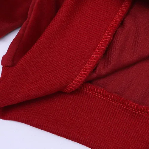 Vista 4 de MYGBCPJS Conjunto deportivo de 2 piezas de sudadera de terciopelo para niña pequeña